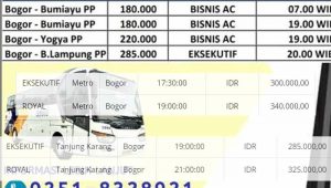 Harga Tiket Damri Lampung Bogor 2021